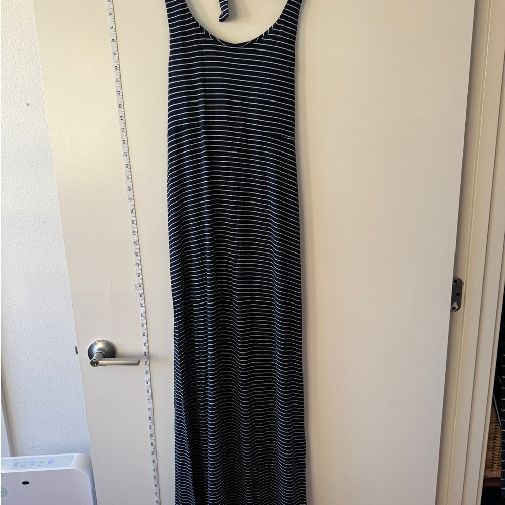 GAP Navy and White Striped Maxi Dress